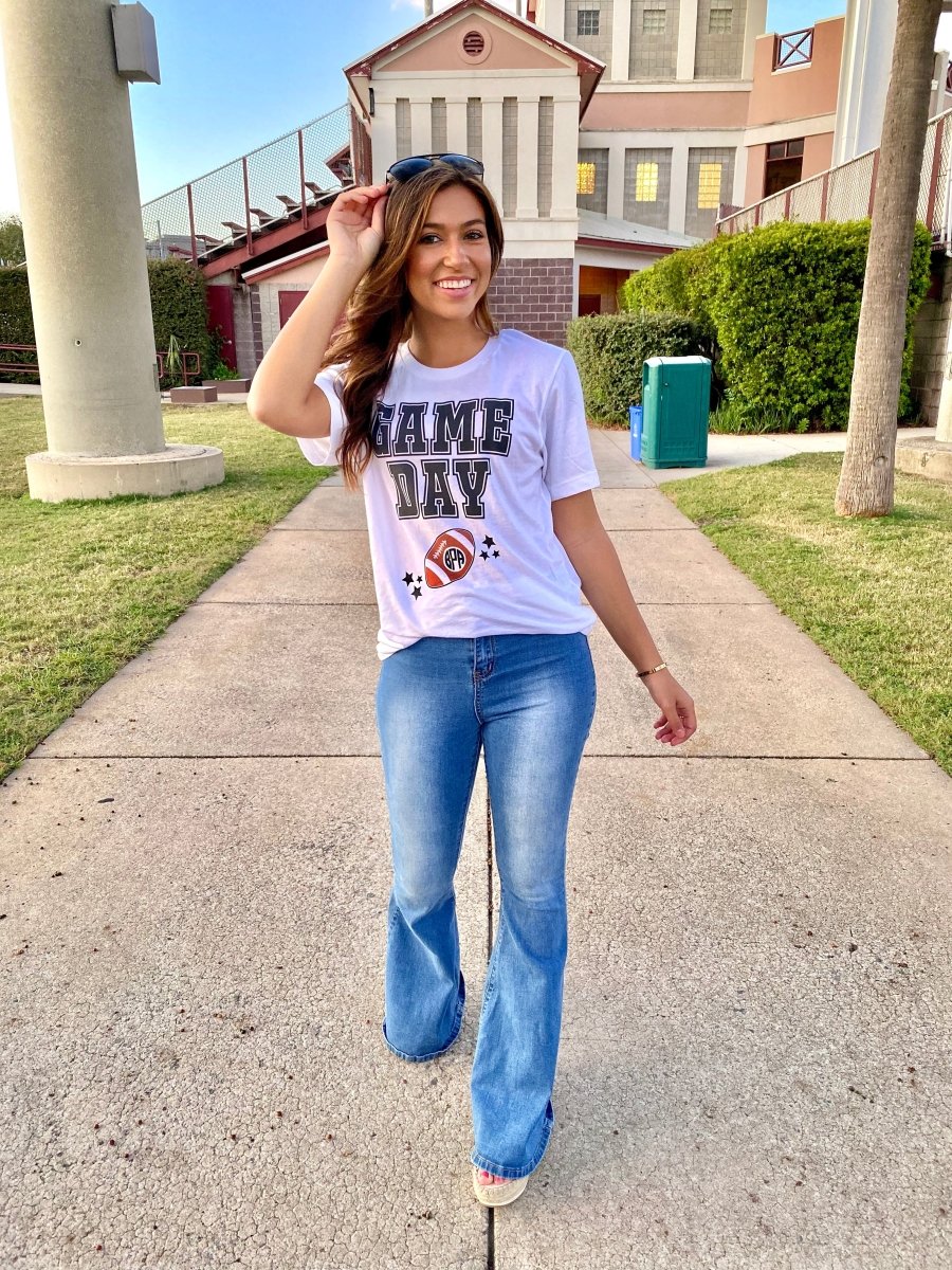 Monogrammed 'Game Day' Basic T-Shirt