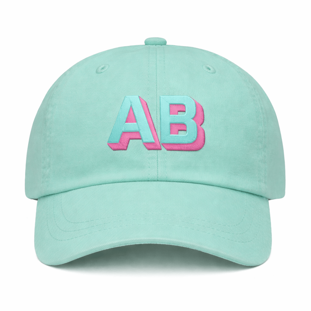 Personalized Shadow Block Initials Baseball Hat