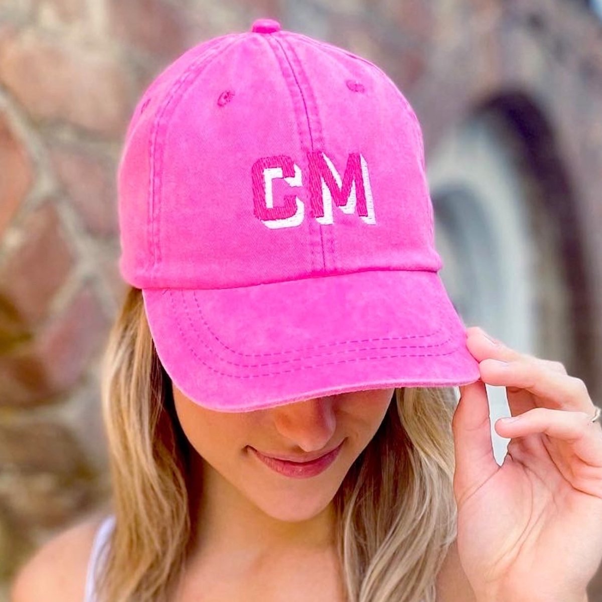 Personalized Shadow Block Initials Baseball Hat