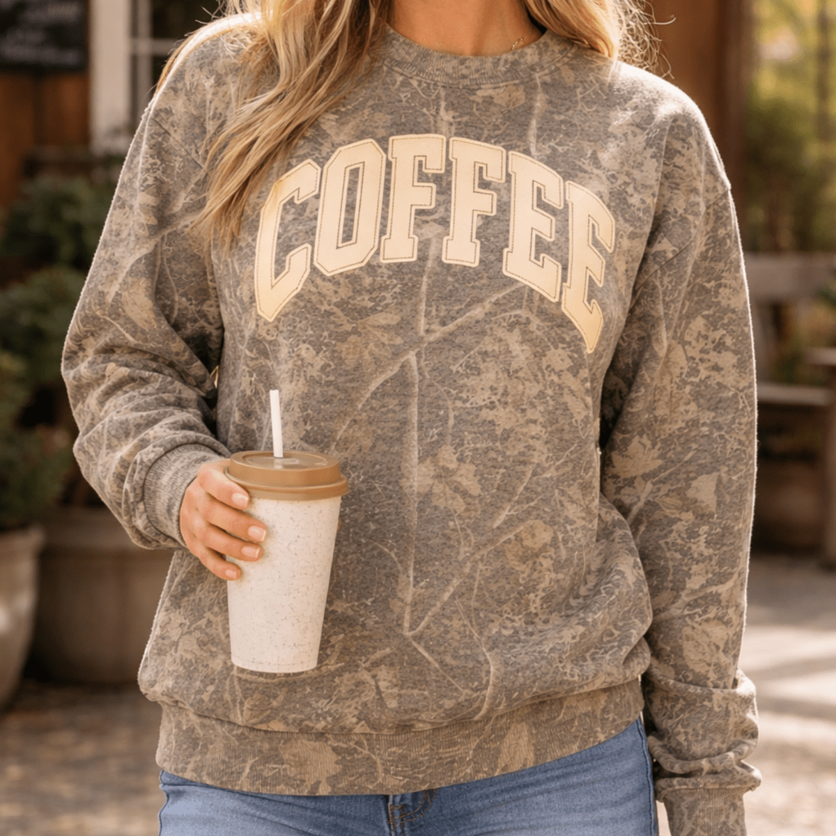 PUFF ‘COFFEE’ Camo Hideaway Crewneck
