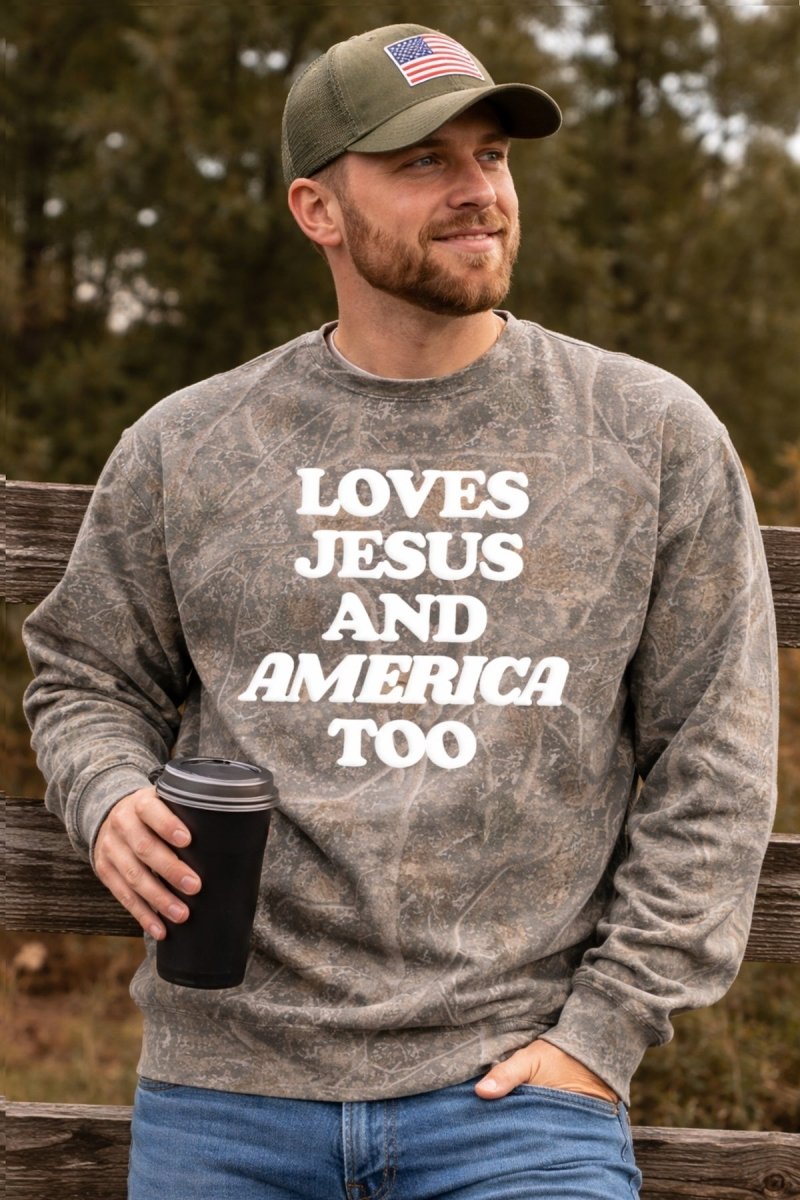 PUFF ‘Free Fallin' Camo Hideaway Crewneck