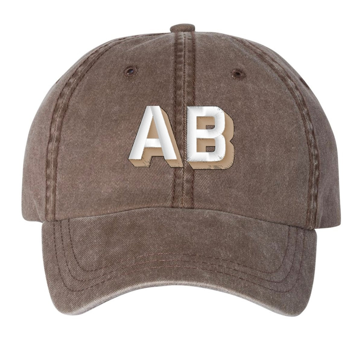 Personalized Shadow Block Initials Baseball Hat