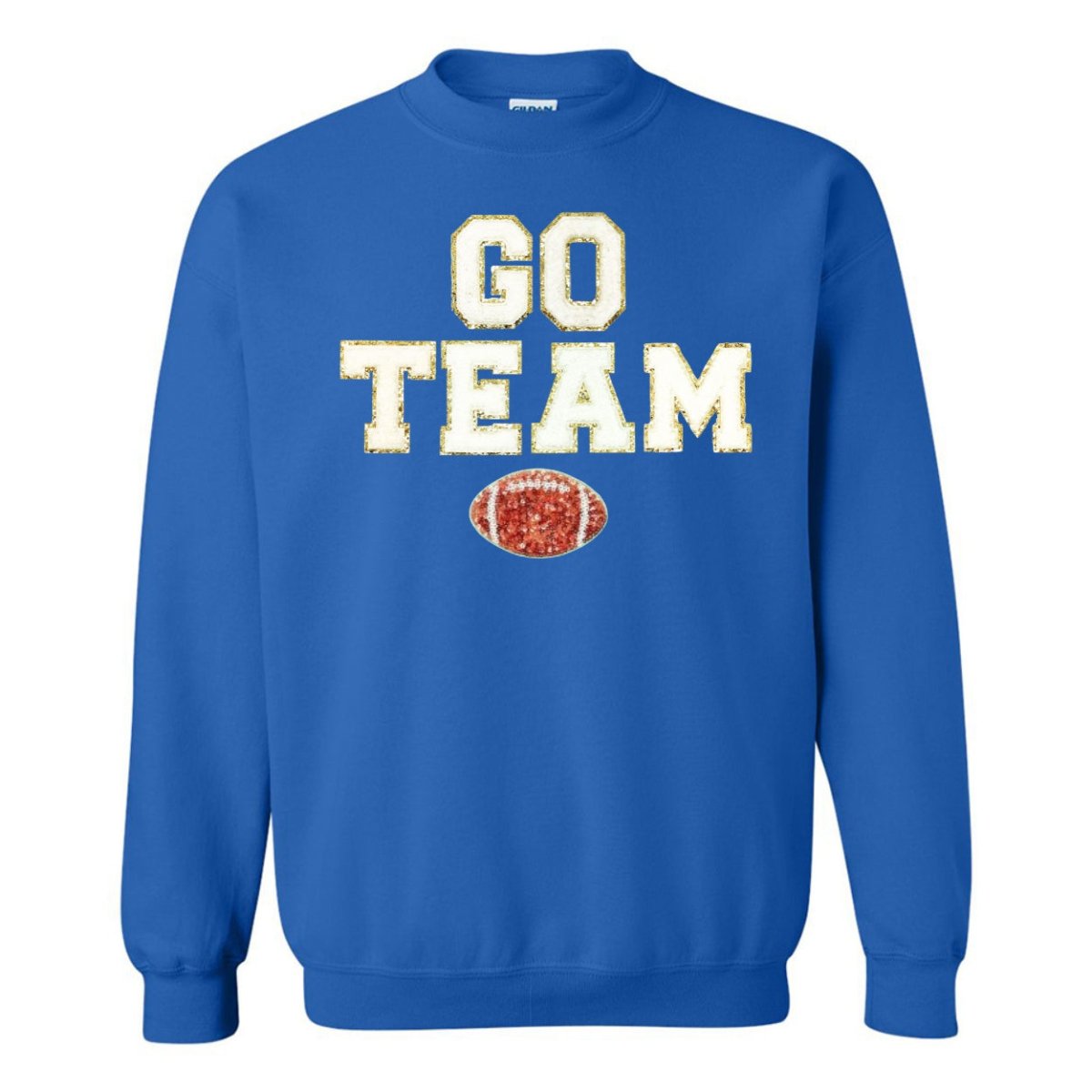 Team Colors 'Go Team' Gameday Glam Football Letter Patch Sweatshirt