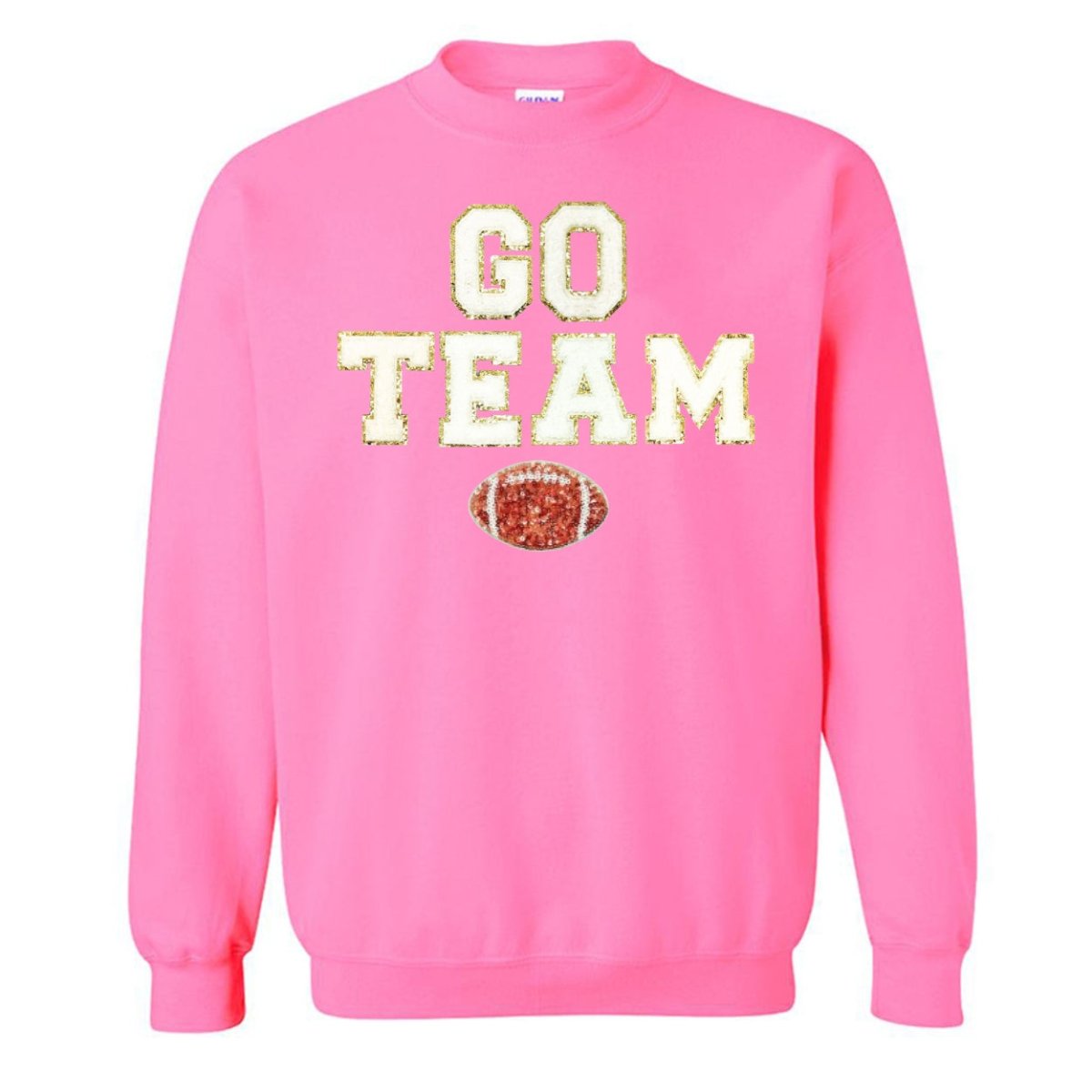 Team Colors 'Go Team' Gameday Glam Football Letter Patch Sweatshirt